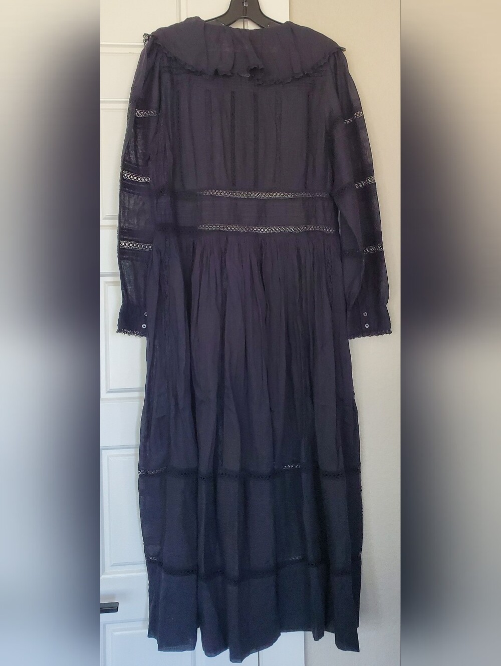 "DÔEN NWT Black Marla Dress Maxi Midi Heirloom Victorian Ruffle Size XL - Picture 4 of 16